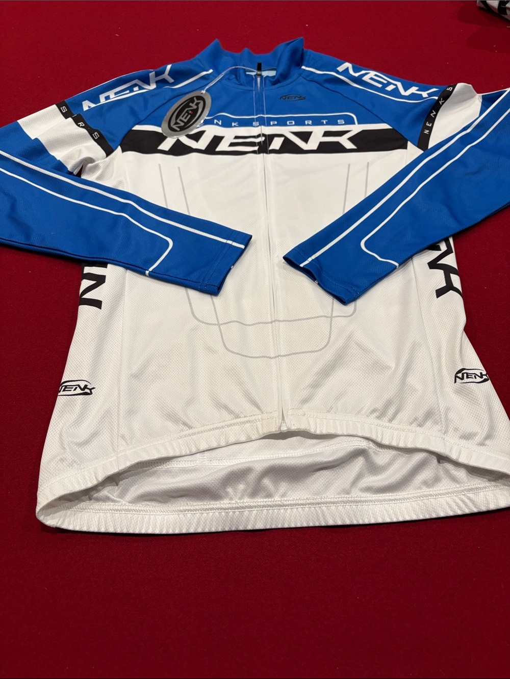 Nenk Ladies Blue & White Cycling Jersey-Long Sleeved
Size M NWT